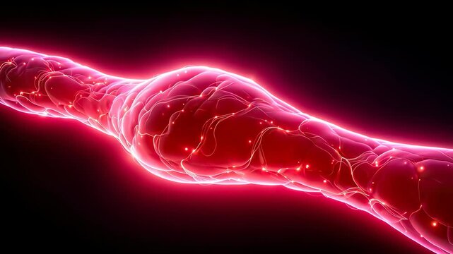 Abstract glowing red cellular structure