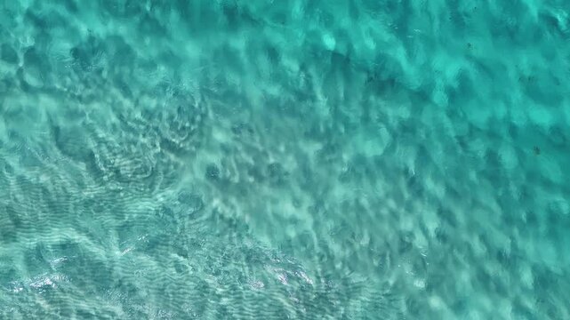 Aerial View of Turquoise Ocean Water