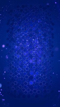 Blue hexagonal pattern with glowing particles and digital circuit lines, perfect for data science and tech backgrounds