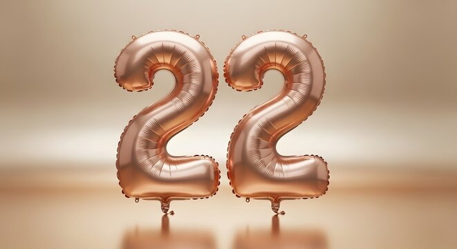 Rose gold 22nd birthday decorations number balloons for celebrat