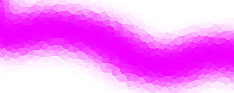 Abstract pink polygon wave flowing across a white background in soft glowing light
