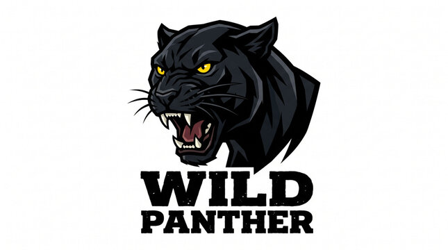 Wild panther head logo.