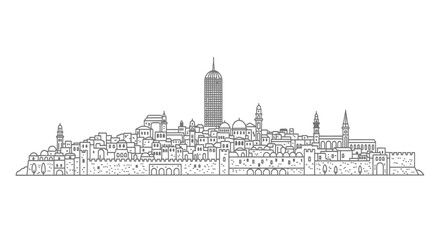 Obraz premium Skyline panorama of a historical middle eastern city