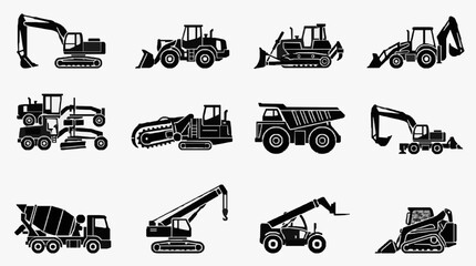 Obraz premium Construction Equipment Variety Collection.