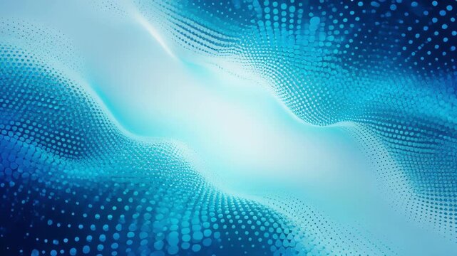 Abstract blue wave pattern with dotted texture and light gradient background