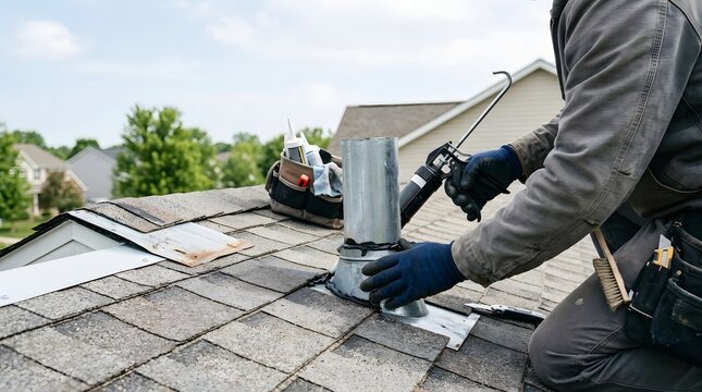 Securing replacement vent flashing during residential repair