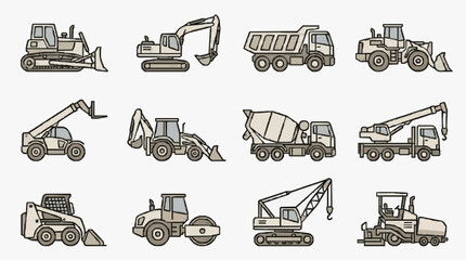 Construction Machinery Lineup Collection. © rezky