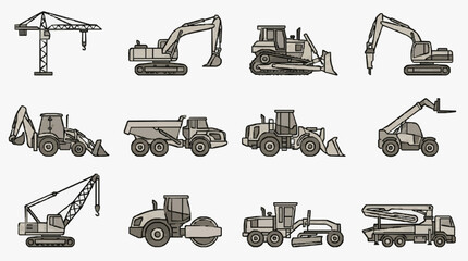 Construction Machinery Lineup Collection. © rezky