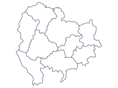 Outline Map of Uttarakhand State Districts in India