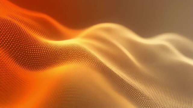 Abstract orange and beige wave with halftone dot pattern background