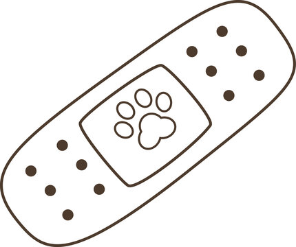 Bandage with Paw Print Outline