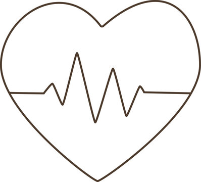 Heart with Heartbeat Outline Icon