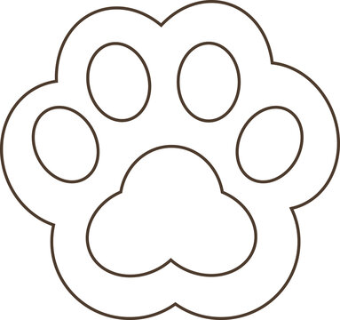 Cute Paw Print Outline Illustration