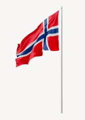 Obraz premium Flag of Norway on pole