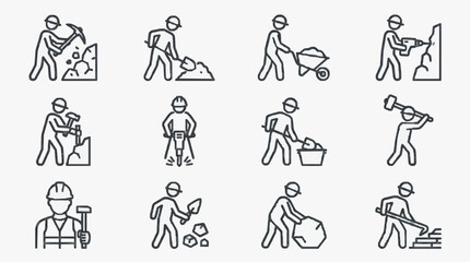 Fototapeta premium Construction Workers Performing Daily Tasks.