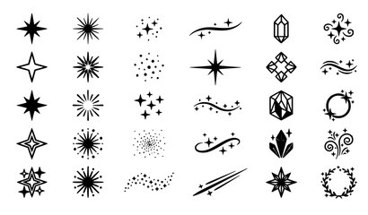 Fototapeta premium Elegant Sparkle and Twinkling Star Vector Icons for Luxury and Beauty Design