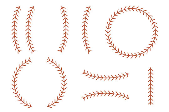 vector baseball stitch set icon clip art isolated on transparent background
