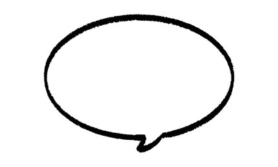 手描き風の黒クレヨンで描かれたシンプルな丸型の吹き出しイラスト素材 © monii