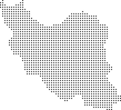 Iran Dotted Map Vector with Pixel Dot Modern Design Isolated on Transparent Background