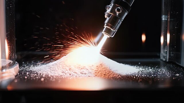 Intense Welding Arc Sparks as Metal is Fused in Fabrication Process.