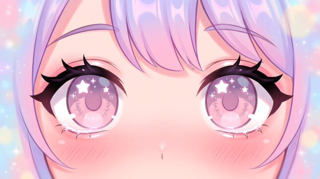 Close up Anime Eyes, pastel color, background, banner