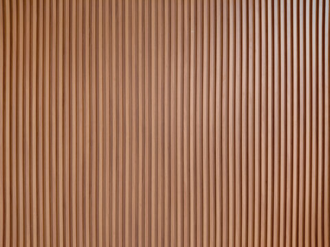 Modern Vertical Brown Wood Slat Wall with Seamless Parallel Timber Panels
