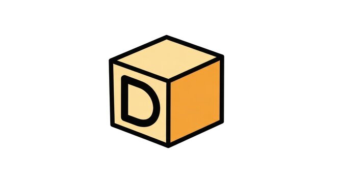 Wooden toy alphabet block letter D.