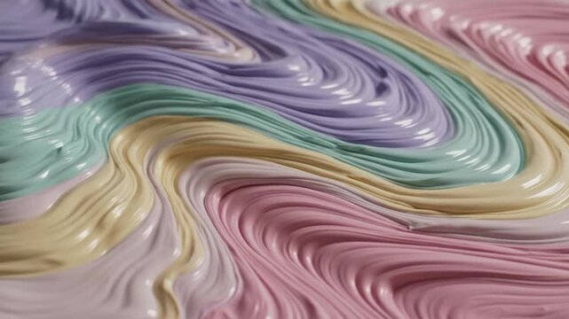 Textured pastel paint swirls create a wavy abstract background