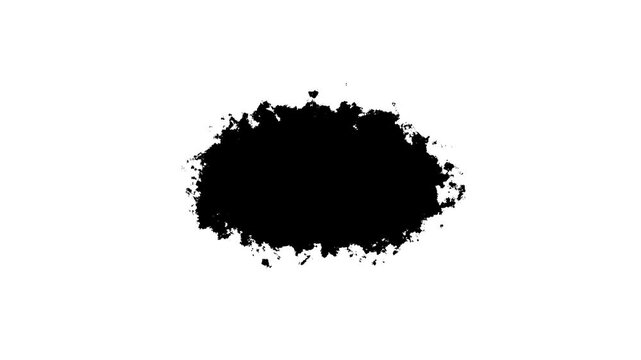Ink transition splatter blot spreading left to right turbulent moving, Ink brush stroke transition. Abstract ink brush slow. ink drop spreading animation 4k
