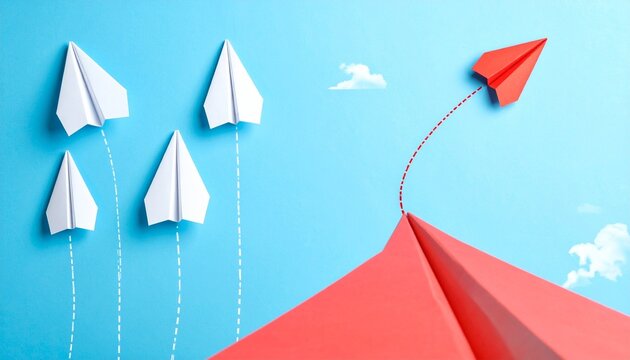 Paper airplanes, red divergence, innovation, individuality, breaking conformity, creativity