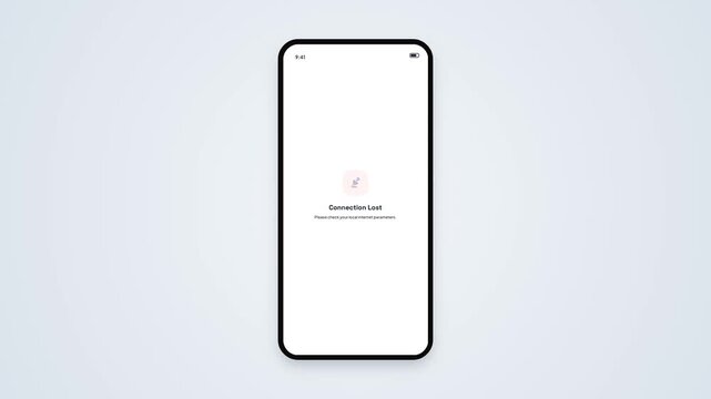 Connection Lost Error Message Interface on Smartphone Display with Offline Server Signal Icon for Application Network Timeout Warning Presentation