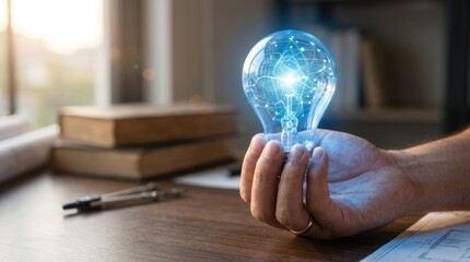 Innovative Idea Light Bulb Moment Concept. © Co