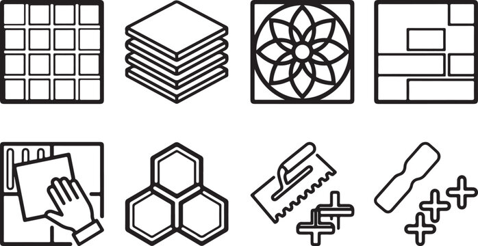 Flat design icons set of building materials and tools Vector