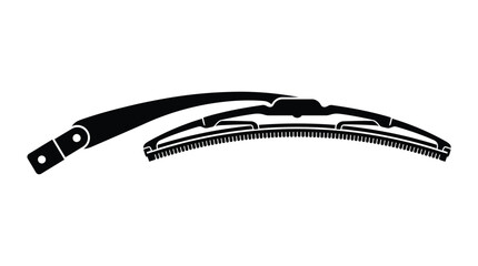Naklejka premium Windshield Wiper Blade Silhouette On White Background