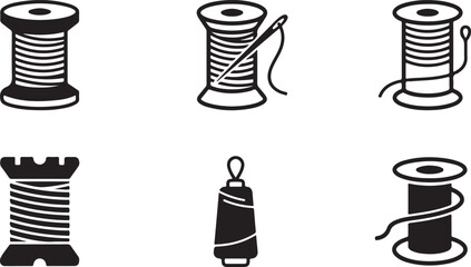 Six different types of rope and twine on spools Vector © mahafuza