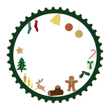 クリスマスモチーフの切手風背景素材