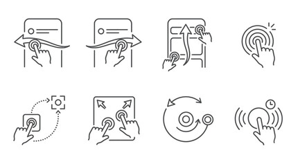 Fototapeta premium UI UX Website Designer Resource Collection Flow Lines Wireframes Navigation Gestures and Data Visualization Vector Elements