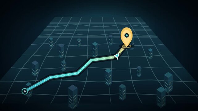 3D GPS Map Navigator With Animated Route and Destination