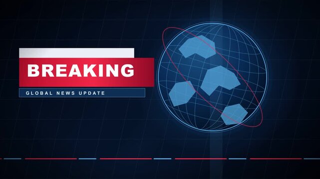 Breaking News Intro With Rotating Digital Globe
