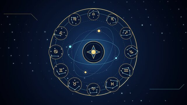 Zodiac Sky Map With Animated Constellations and Orbits