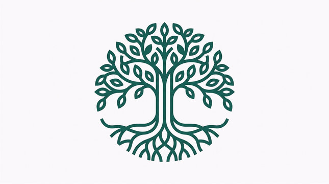 Celtic Tree of Life with intricate knotwork and green leaves, isolated on white, symbolizing harmony, growth, and eternal connection