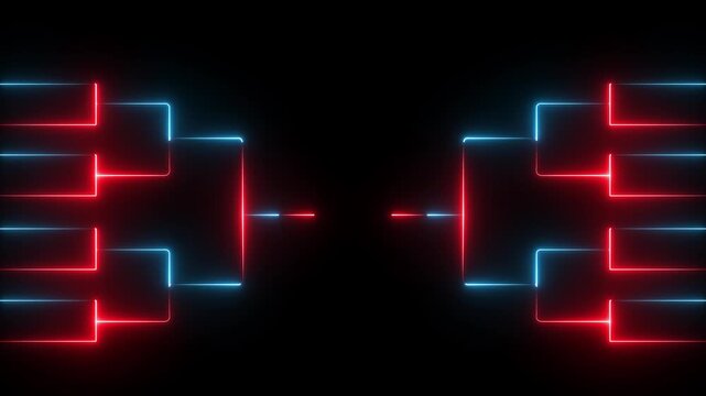 Glowing neon team Tournament bracket templates isolated future concept Championship bracket schedule for soccer, basketball