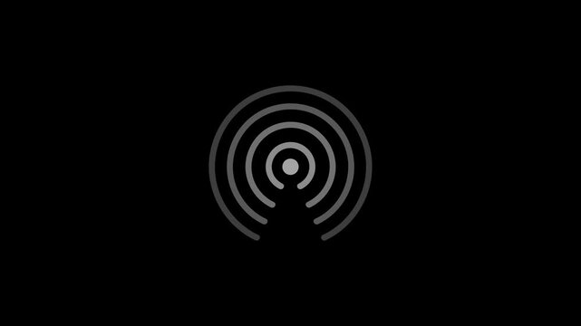 Grey Signal Wave Radar Pulse Hotspot Connection Motion Graphic Vector Animation