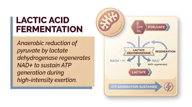 Biochemical Pathway Diagram Detailing Lactic Acid Fermentation in Human Cells.