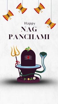Nag Panchami Black and White Illustrated Greeting Video Story