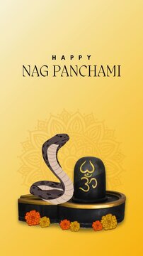 Nag Panchami Yellow Traditional Illustrated Greeting Video Story