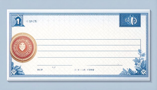 Blank Vintage Financial Check.