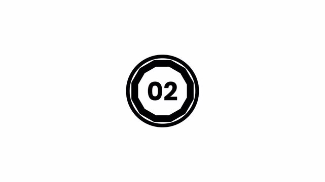 Modern Countdown Animation with HUD Ring Design 5 to 1