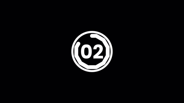 Minimalist 5 Second Circular Countdown Animation on Black Background