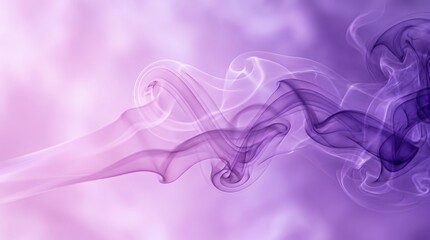 Obraz premium Purple smoke drifts gracefully through the frame in a captivating dance of ethereal forms, offering a soft aesthetic that provides abundant copy space for your creative typography and design needs.